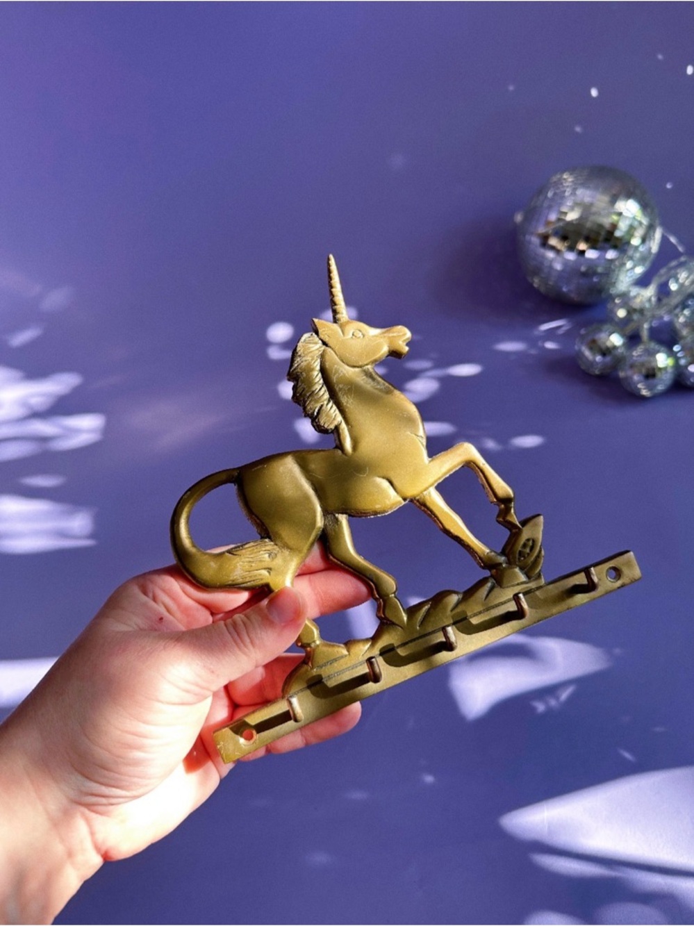 Brass Unicorn Wall Hook Key / Scarf Rack